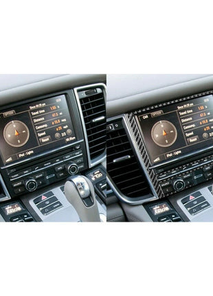Carbon Fiber Middle Console Navigation Cover Trim For Porsche Panamera 2010-2016