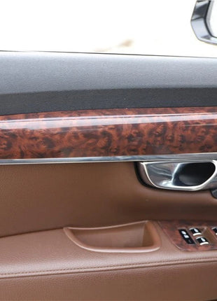 Car Inner Door Strip Panel Cover Trim 4pcs Fit For Volvo S90 16-2021 Peach Wood