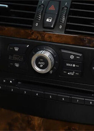 Silver Alloy Air Conditioner Switch Knob Ring Cover For Bmw 5 Series E60 2004-10