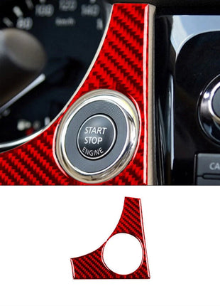 Red Carbon Fiber Ignition Switch Frame Trim Cover For Nissan Rogue 2014-2016