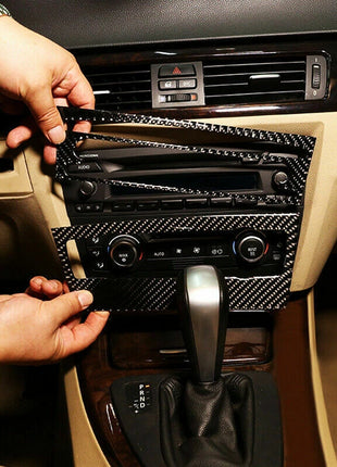For Bmw E90 3 Series 2005-12carbon Fiber Air Conditioning Cd Control Panel Cover