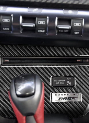 Carbon Fiber CD Player Control Panel Cover Trim For Nissan GT-R R35 Type A