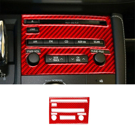 Red Carbon Fiber Center Console CD Panel Trim Cover For Lexus CT200h 2011-2017
