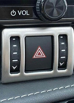 Mergency Light Button Frame Trim 1PCS For Lexus NX250 350 2022-2023 Silver Steel