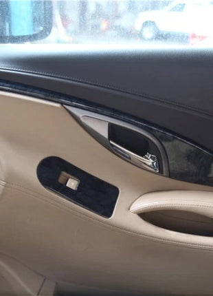 For Buick Lacrosse 2009-12 Black Wood Grain Inner Door Strip Panel Cover Trim 4*