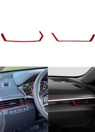 Red Carbon Fiber Dashboard Air Vent Frame Cover Trim For Nissan Altima 2019-2022
