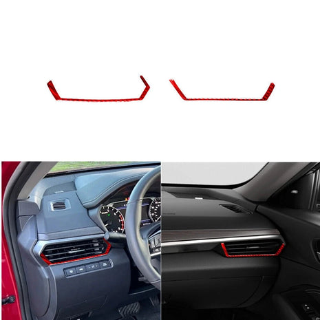 Red Carbon Fiber Dashboard Air Vent Frame Cover Trim For Nissan Altima 2019-2022