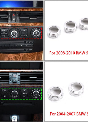 red Alloy Air Conditioner Switch Knob Ring Trim For Bmw 5 Series E60 2004-2010