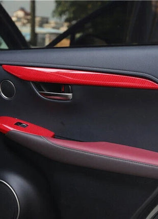 For Lexus NX200t 300h 2015-2021 Red Carbon Fiber