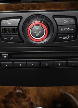 red Alloy Air Conditioner Switch Knob Ring Trim For Bmw 5 Series E60 2004-2010