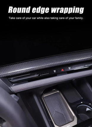 Real Carbon Fiber Navigation Screen Lower Trim Cover Set For BMW 5 Series 2024