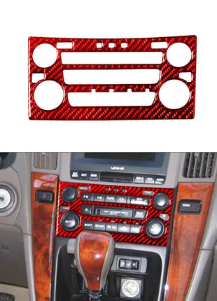 Red For Lexus RX300 1998-2003 Carbon Fiber Center Console AC Switch Panel Trim