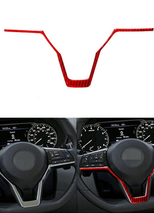 Red Carbon Fiber Interior Steering Wheel Cover Trim For Nissan Altima 2019-2022