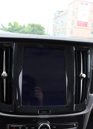 Carbon Fiber Inner Middle Air Outlet Vent Frame Trim Fit For Volvo S90 2016-2021