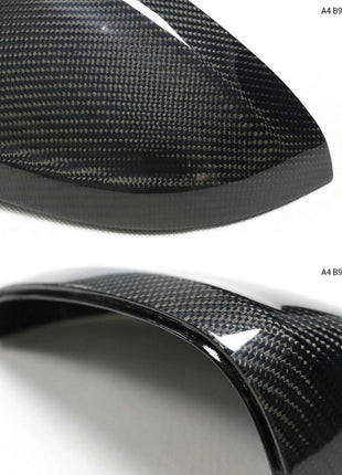 Carbon Fiber Side Mirror Cover Caps Replace For Audi B9 A4 S4 A5 S5 RS5 2017-19