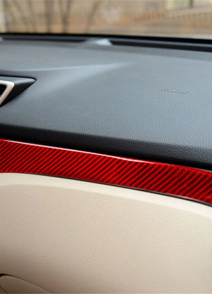 Red Carbon Fiber Passenger Dashboard Cover Trim For Nissan Rogue 2014-2016