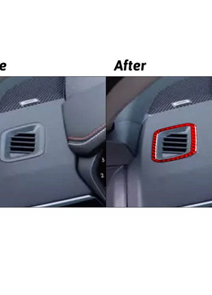 Red Carbon Fiber Driver Side Defogging Air Outlet Cover For Nissan Altima 19-22