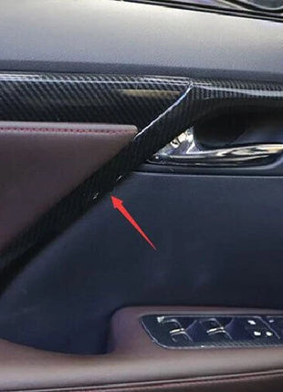 For Lexus RX350 450h 2016-20 ABS Carbon Fiber Inner Door Handle Strip Cover Trim