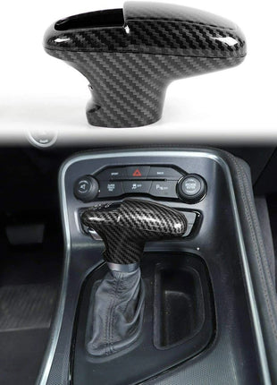 Carbon Fiber Gear Shift Knob Decor Cover Trim for Dodge Challenger/Charger 2015+