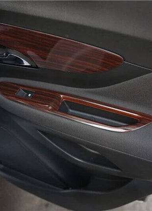 Fit For Buick Encore 2016-2018 Wood Grain Inner Door Handle Frame Cover Trim 4*