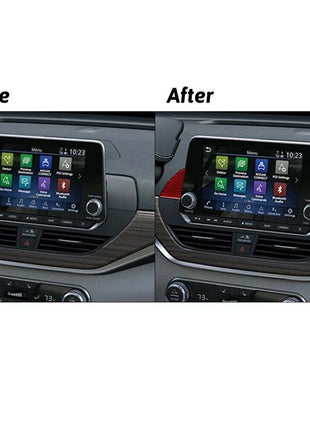 Red Carbon Fiber LCD Screen Above Frame Cover Trim For Nissan Altima 2019-2022