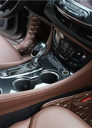 For Buick Envision 2014-2018 Carbon Fiber Gear Shift Water Cup Frame Cover Trim