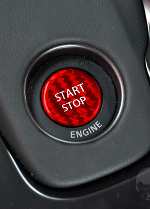 Red Carbon Fiber Engine Button Gear Shift Knob Cover For NISSAN GTR R35 08-16