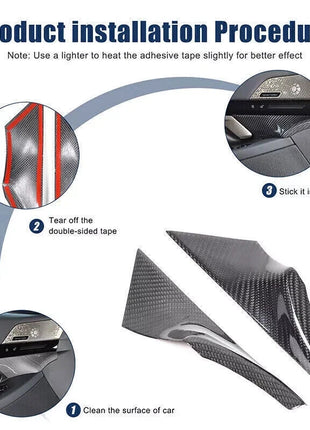 Real Carbon Fiber Interior Door Handle Panel Trim Cover For BMW 5 Series 2024