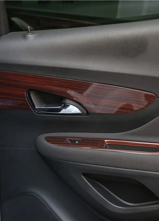 Fit For Buick Encore 2016-2018 Wood Grain Inner Door Handle Frame Cover Trim 4*