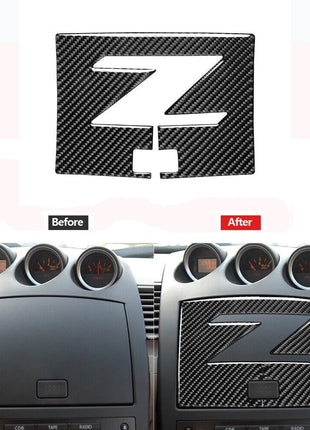 Fit For Nissan 350Z 2003-2009 Carbon Fiber Interior Navigation Panel Trim Cover