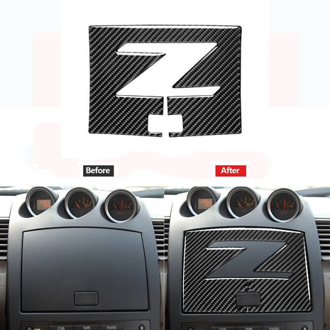 Fit For Nissan 350Z 2003-2009 Carbon Fiber Interior Navigation Panel Trim Cover