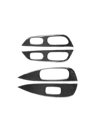 4X Carbon Fiber Door Window Control Panel Cover Trim For Nissan Rogue 2014-2016