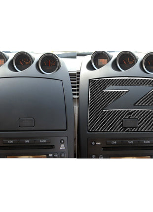 Fit For Nissan 350Z 2003-2009 Carbon Fiber Interior Navigation Panel Trim Cover