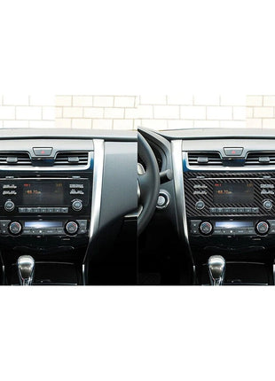 Carbon Fiber Center Console CD Panel Cover Trim For Nissan Altima 2013-2015 TypA