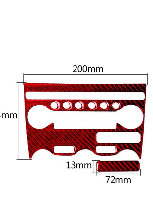Red Cd Radio A/c Button Frame Cover Trim Carbon Fiber For Nissan 370z 2009-2020