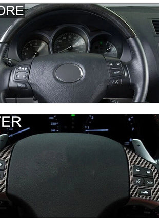 For Lexus IS250 350 2006-2012 Carbon Fiber Decor Inner Steering Wheel Trim Cover