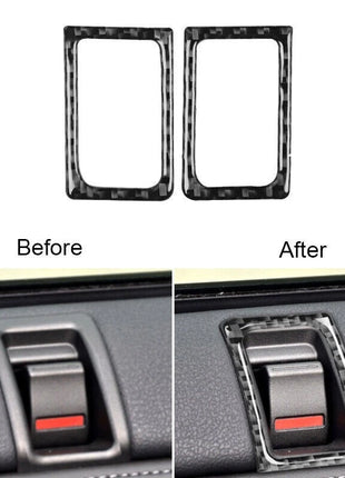 Carbon Fiber Interior Door Lock Frame Cover Trim For Nissan Gt-r R35 2008-2020