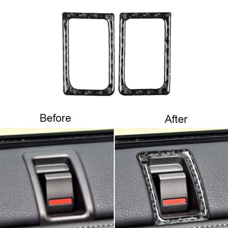 Carbon Fiber Interior Door Lock Frame Cover Trim For Nissan Gt-r R35 2008-2020