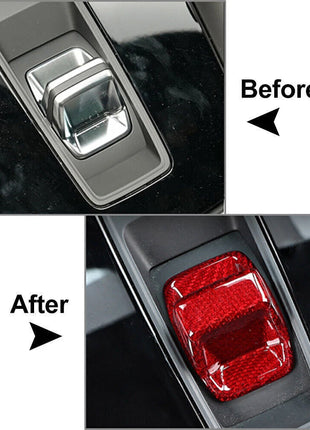 For AUDI A3 S3 RS3 2022-2024 Red Real Carbon Fiber Gear Lever Shift Knob Cover