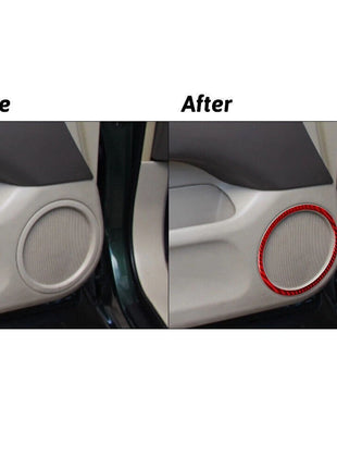 2Pcs Red Carbon Fiber Front Door Speaker Cover Trim For Lexus RX300 1998-2003