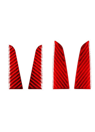 4X Red Carbon Fiber Door Pull Inner Panel Cover Trim For Nissan Altima 2019-2022