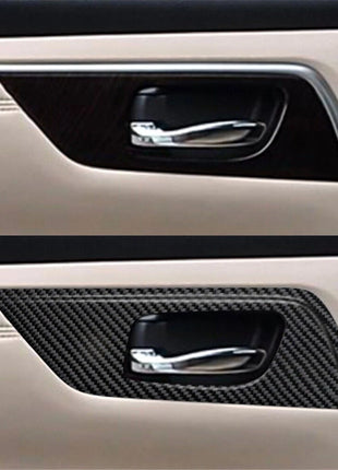 2X Carbon Fiber Rear Door Handle Panel Cover Trim For Nissan Altima 2013-2015