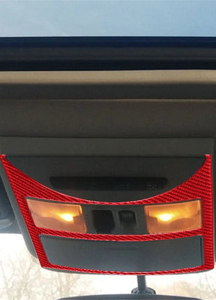 Red Carbon Fiber Ceiling Light Frame Trim Cover For Nissan Quest 2004-2006 TypeB