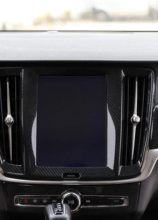 Carbon Fiber Inner Middle Air Outlet Vent Frame Trim Fit For Volvo S90 2016-2021