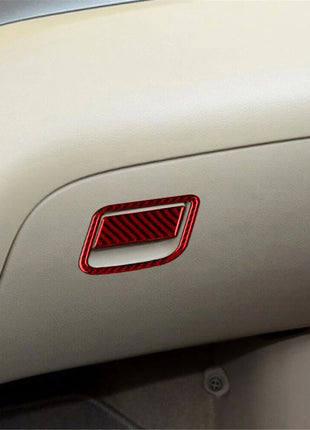 Red Carbon Fiber Co-pilot Glove Box Frame Cover Trim For Nissan Rogue 2014-2016