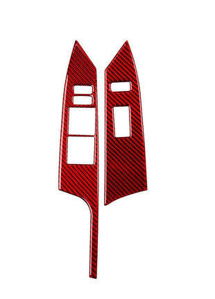 4X Red Carbon Fiber Window Switch Lift Panel Cover Trim For Lexus CT200h 2011-17