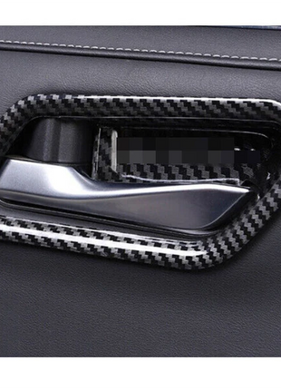 Inner Door Bowl Cover Trim 4x For Nissan Sentra Sylphy 2020-23 Carbon Fiber Look