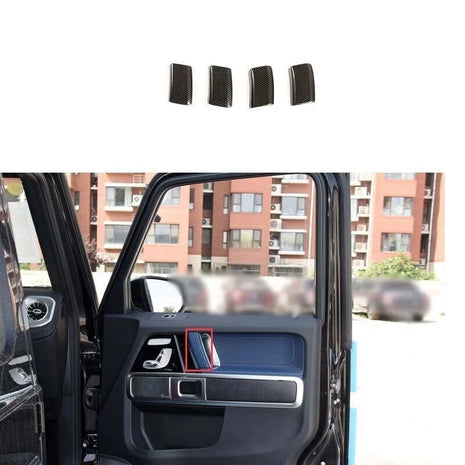 G-Class For Benz 2019-2022 Cover Trim 4pcs Interior Door Panel Dry Carbon Fiber
