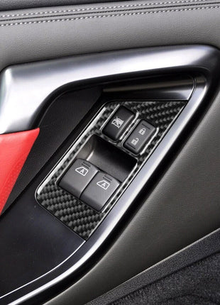 2pcs Carbon Fiber Window Switch Panel Cover Trim For Nissan Gt-r R35 2008-2016