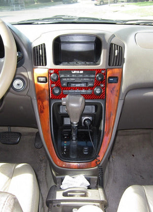 For Lexus RX300 1998-2003 Red Carbon Fiber Center Console Radio Control Cover